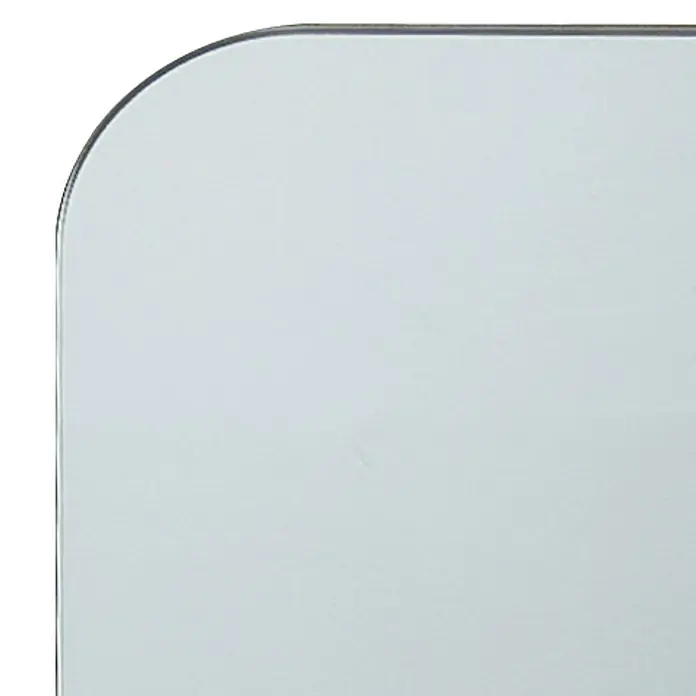 Camargue Espejo de pared Romo - 80 x 80 cm - Primer plano de un elegante espejo con esquinas redondeadas, destacando su diseño moderno y aspecto elegante.\n