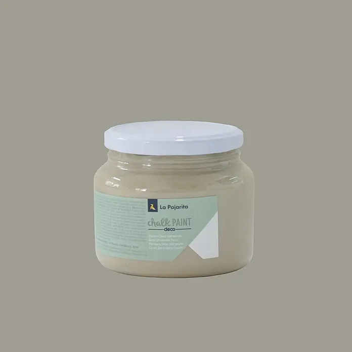 La Pajarita Pintura de tiza Chalk Paint - Lino, 500 ml, Mate - Bote de pintura a la tiza Deco La Pajarita. Esta pintura es ideal para muebles y decoraciones. Perfecta para estilos vintage y shabby chic.
