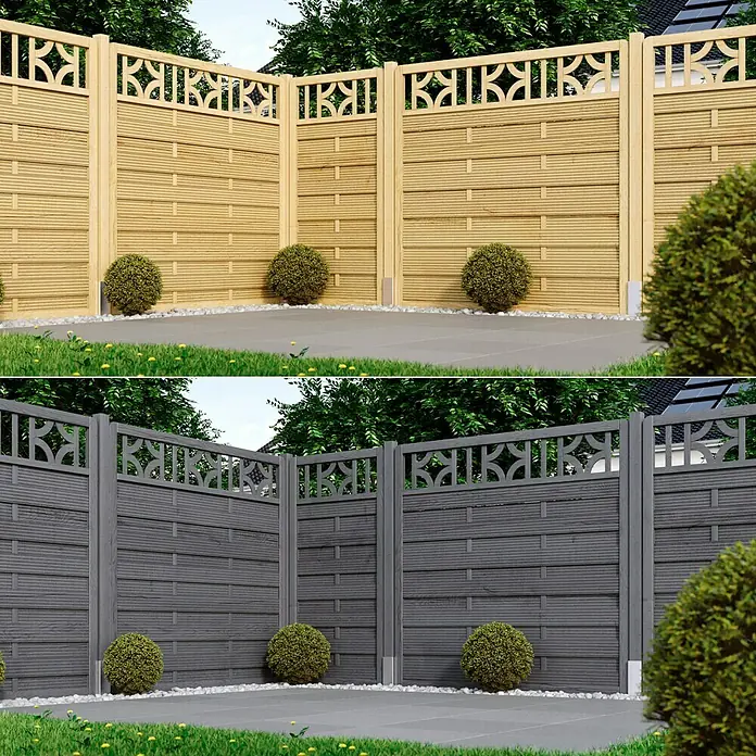 swingcolor Premium Holzlasur - Taubengrau, 750 ml, Seidenglänzend - Gartenzaun aus Holz in zwei Farbvarianten.