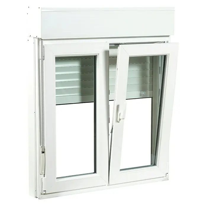 Solid Elements Ventana de PVC practicable-oscilobatiente - 140 x 138 cm, Derecha, Blanco - Ventana blanca con función oscilobatiente y cajón de persiana para mayor comodidad y aislamiento. Ideal para espacios modernos.