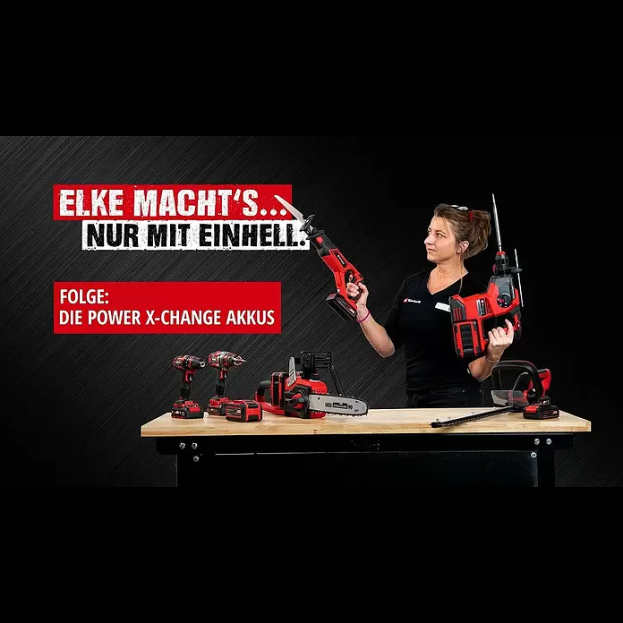 Einhell Power X-Change 18V Akku & Ladegerät PXC-Starter-Kit18 V, 1 Akku, 4 Ah - Elke macht's... Nur mit Einhell! | Power X-Change Akkus