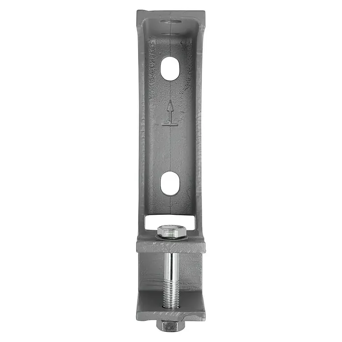 Wand- & Deckenhalter E3430-25 - 105 x 50 x 217 mm, Silber, Passend für: Sunfun Hülsenmarkisen ab 4,5 m Breite - Aufnahmeelement mit Schrauben und Muttern zur Befestigung. Das Metallelement ist grau und weist eine hohe Stabilität auf.