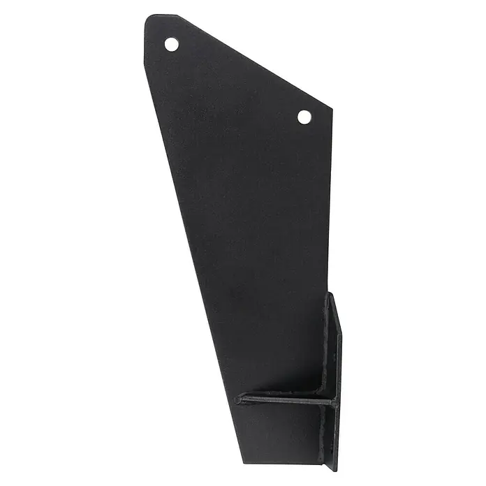 Dachsparrenadapter E6100-90 - 150 x 155 x 450 mm, Anthrazit, Passend für: Sunfun Vollkassettenmarkisen außer Modell Elba - Schwarze, winkelförmige Metallhalterung mit zwei Löchern zur Befestigung und einer stabilisierenden Verstärkung am unteren Ende.