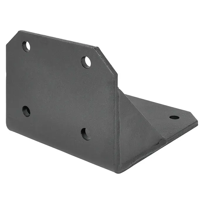 Deckenadapter E6100-83 - 150 x 180 x 215 mm, Anthrazit, Passend für: Sunfun Vollkassettenmarkisen außer Modell Elba - Nahaufnahme einer Stahlwinkelverbindung, die für robuste Befestigungen und strukturelle Unterstützung in Bauprojekten entwickelt wurde.