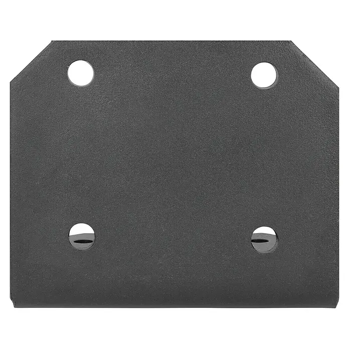 Deckenadapter E6100-83 - 150 x 180 x 215 mm, Anthrazit, Passend für: Sunfun Vollkassettenmarkisen außer Modell Elba - Schwarze Metallplatte mit vier Löchern, die zur Befestigung von Bauteilen dient und eine robuste Konstruktion für verschiedene Anwendungen bietet.