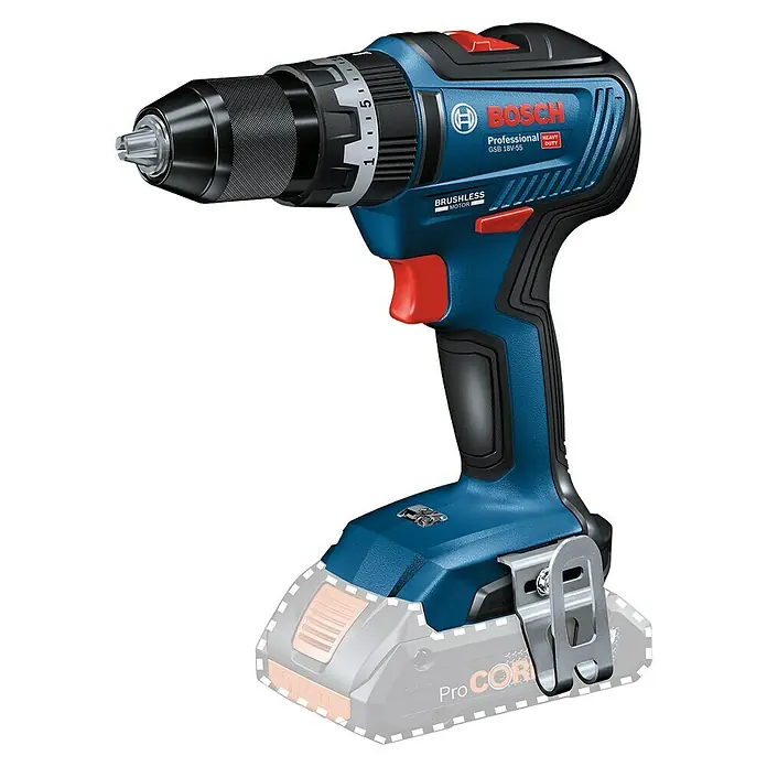 Bosch Professional AMPShare 18V Akku-Schlagbohrschrauber GSB 18V-55 - 18 V, 2 Akkus, 4 Ah, 55 Nm, Inkl. 2 x Akku 4 Ah + Koffer - Die Bosch GSB 18V-55 Professional Akku-Schlagbohrmaschine mit bürstenlosem Motor für kraftvolles Bohren und Schrauben.