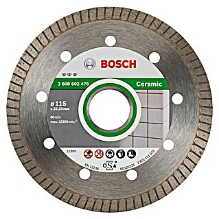 Bosch Diamant-Trennscheibe Best for Ceramic Extra Clean Turbo (Durchmesser: 115 mm, Bohrung: 22,23 mm, Geeignet für: Porzellan)