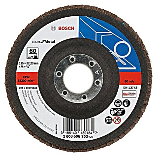 Bosch Professional Expert Fächerscheibe X551 (Körnung: 60, Durchmesser Scheibe: 115 mm)