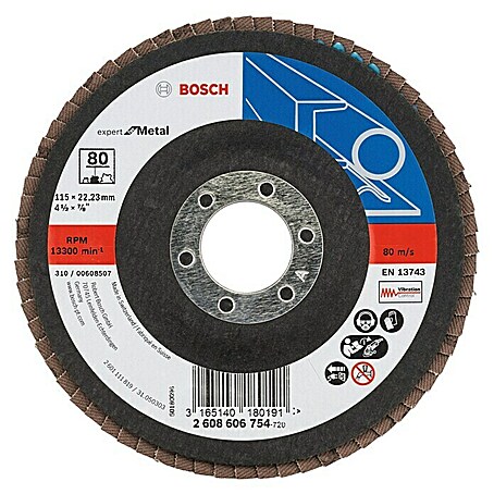 Bosch Professional Expert Fächerscheibe (Körnung: 80, Durchmesser Scheibe: 115 mm)