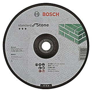 Bosch Professional Trennscheibe Standard for Stone (Durchmesser Scheibe: 230 mm, Stärke Scheibe: 3 mm, Gekröpft)