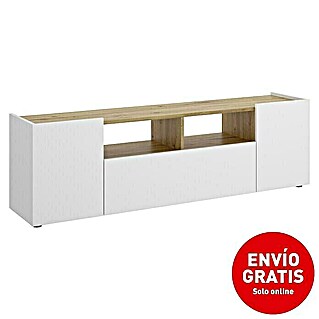 Mueble para TV Isola (L x An x Al: 35 x 142 x 44 cm, Roble Nordic/Blanco)