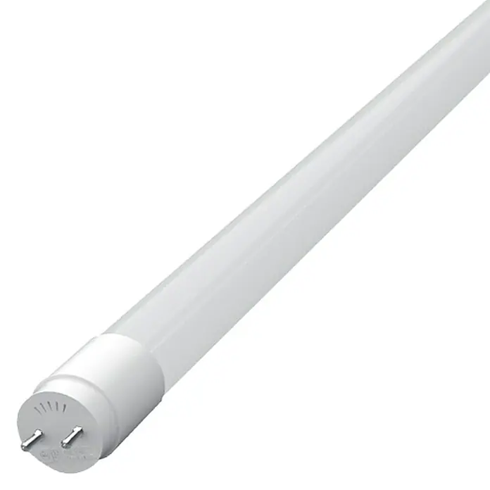 LED-Röhre - Länge: 120 cm, Neutralweiß, 18 W, 1.850 lm, G13 - Eine Nahaufnahme einer weißen LED-Leuchtstoffröhre, die für energieeffiziente Beleuchtung in Gewerbe- und Wohnräumen verwendet wird.