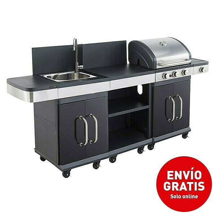 Cocina exterior Fidgi (3 pzs., Metal, Número de quemadores: 3) | BAUHAUS