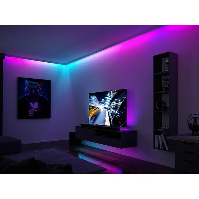 Paulmann LED-Stripes Dynamic Rainbow - Länge: 150 cm, RGB, 4,8 W - Stimmungsbeleuchtung im Spielzimmer mit LED-Streifen, die ein lebendiges Ambiente für ein intensives Spielerlebnis schaffen.