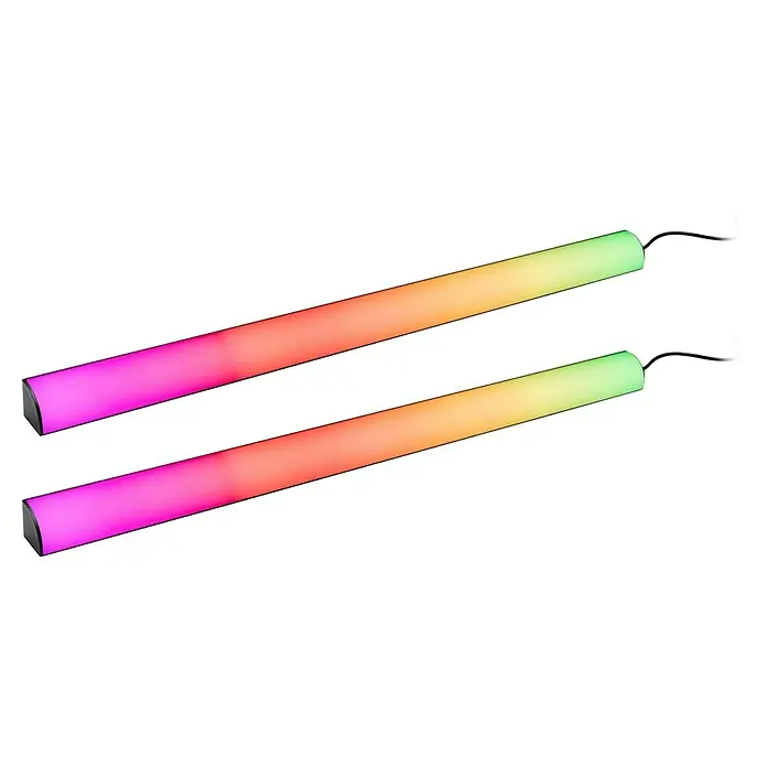 Paulmann Lámpara fluorescente LED - L x An x Al: 60,5 x 3 x 3 cm, Color de luz: RGB, 5 V, 2 ud. - Dos barras de luz LED que transicionan de rosa a verde, ofreciendo una solución de iluminación colorida y dinámica.