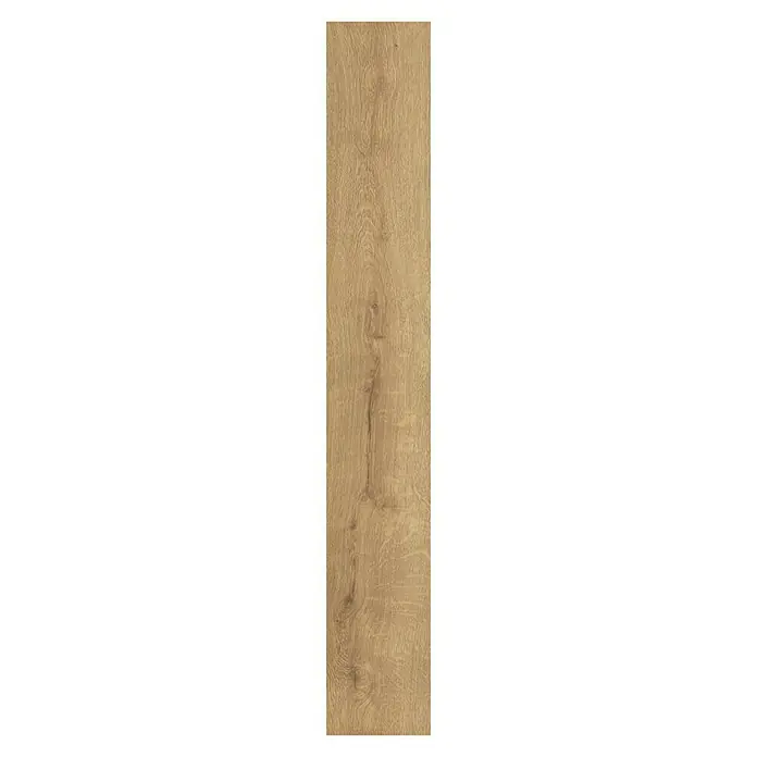 LOGOCLIC Aquaprotect Smart Silent Laminat - Pandora, Landhausdiele, 1.288 x 195 x 7 mm - Nahaufnahme einer einzelnen Diele Parkett in warmen Brauntönen mit deutlicher Holzmaserung für ein natürliches Aussehen.