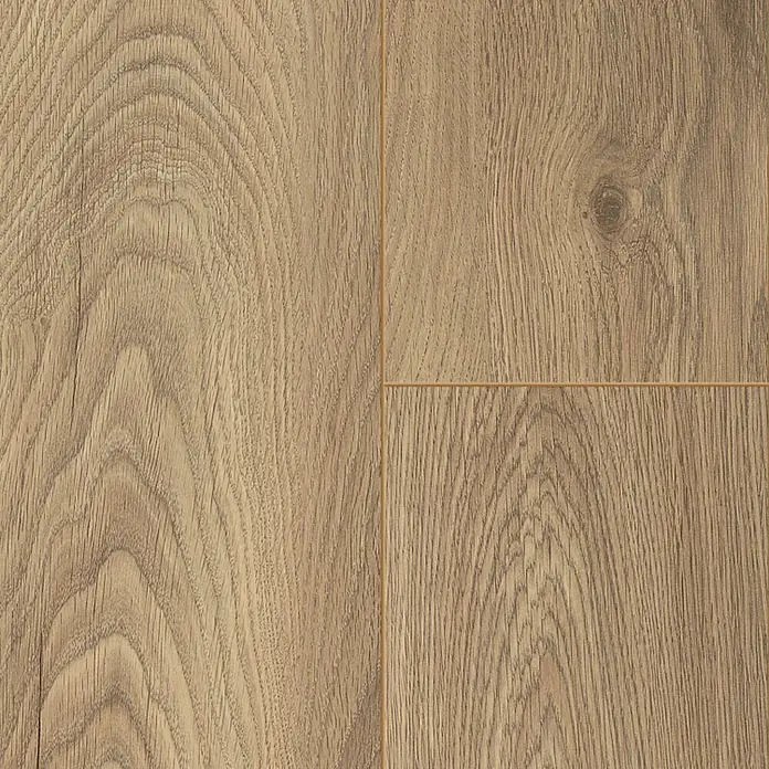 LOGOCLIC Aquaprotect Smart Silent Laminat - Ringa Oak, Landhausdiele, 1.288 x 195 x 7 mm - Nahaufnahme von Laminatboden mit Holzmaserung und warmen Farbtönen.