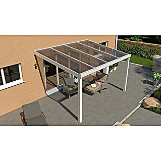 Gardendreams Terrassenüberdachung Special Edition (B x T: 400 x 350 cm, Verkehrsweiß, Polycarbonat, Klar)