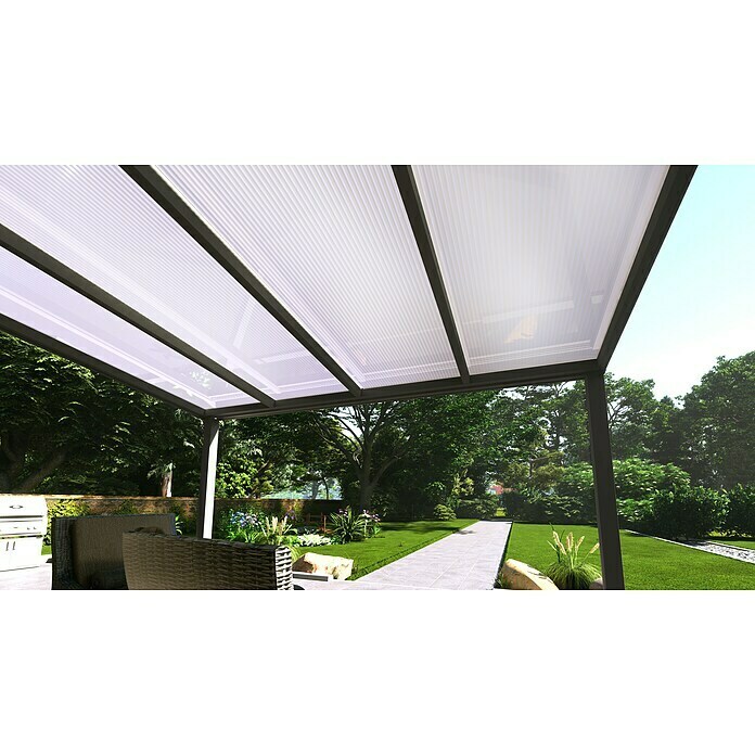 Terrassenüberdachung Special Edition (L x T: 400 x 300 cm, Polycarbonat, Verkehrsweiß, Opal)