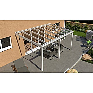 Gardendreams Terrassenüberdachung Special Edition (B x T: 500 x 300 cm, Verkehrsweiß, Verbundsicherheitsglas (VSG), Klar)