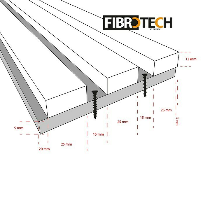 FibroTech Akustikpaneel Unika 25 (Grey Oak, 2.440 x 600 x 22 mm, 1,46 m²)