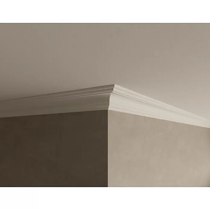 Nmc Decoflair Zierprofil Deckenleiste C1 - 2 m x 52 mm x 52 mm, Hochverdichtetes extrudiertes Polymer (HDPS) - Stimmungsaufnahme