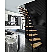 Atrium Raumspartreppe Mini Plus (Farbton Metall: RAL 9005, Breite: 60 cm, Buche, Geschosshöhe: 222 cm - 300 cm) | BAUHAUS