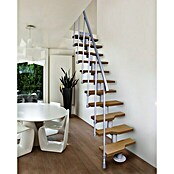 Atrium Raumspartreppe Mini (Farbton Metall: RAL 9006, Breite: 60 cm, Buche, Geschosshöhe: 222 cm - 300 cm) | BAUHAUS