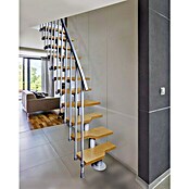 Atrium Raumspartreppe Mini Vertical (Farbton Metall: RAL 9006, Breite: 60 cm, Buche, Geschosshöhe: 222 cm - 300 cm) | BAUHAUS