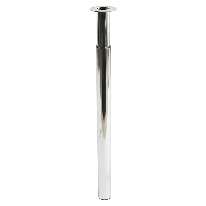 Rei Teleskop-Möbelfuß - Durchmesser: 6 cm, Höhenverstellung: 70 cm - 110 cm, Stahl - Chromfarbener, höhenverstellbarer Tischfuß mit Montageplatte. Optimal für individuelle Tischprojekte.