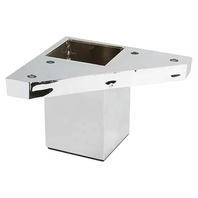 Rei Möbelfuß - L x B x H: 4 x 8 x 6 cm, Kunststoff, Chrom, 1 Stk. - Elegantes Möbelbein aus Chrom mit dreieckiger Montageplatte. Ein stilvolles Accessoire für moderne Möbeldesigns.
