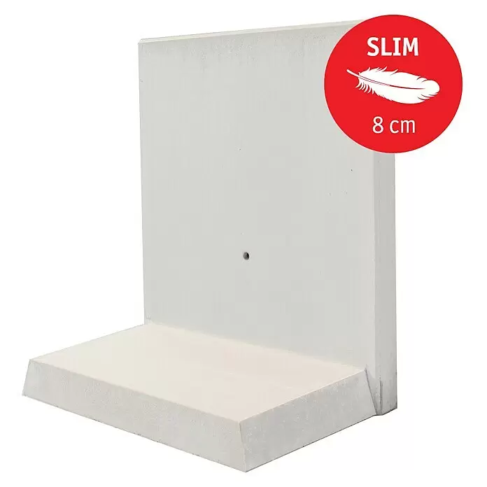 Diephaus L-Stein SlimBewehrt, Höhe: 105 cm, Breite: 100 cm, Stärke: 8 cm, Grau