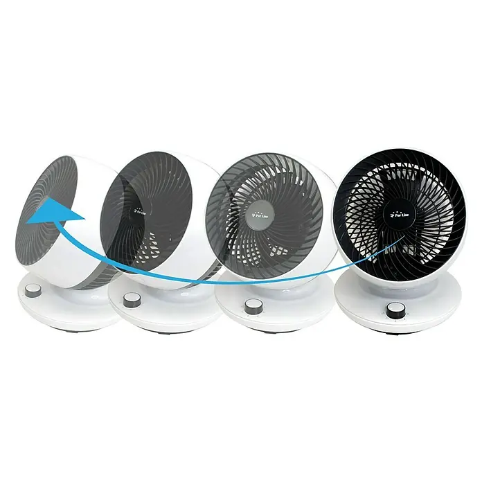 Purline Venty Ventilador de sobremesa TA 45 - Blanco y Negro, 27 cm - Serie de ventiladores de mesa giratorios Pur Line en blanco y negro, que proporcionan una refrigeración cómoda y aptos para cualquier habitación.
