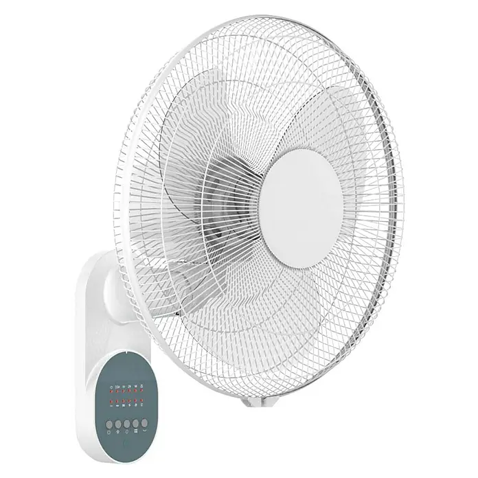 Purline Venty Ventilador de pared WA 55 - Blanco, 40 cm, 55 W - Primer plano de un ventilador de pared blanco con panel de control visible, diseñado para proporcionar una brisa interior refrescante.