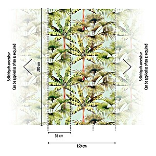 AS Creation Metropolitan Stories Travel Styles Fototapete Palmen (B x H: 1,59 x 2,8 m, Vlies, Grün)