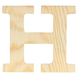 Artemio Letra de madera (Motivo: H, L x An x Al: 11,5 x 1 x 11,5 cm, Madera)
