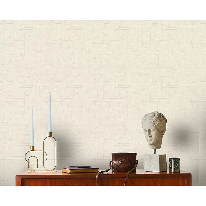 A.S. Création Metropolitan Stories Travel Styles Vliestapete LilienBeige, Grafisch, 10,05 x 0,53 m