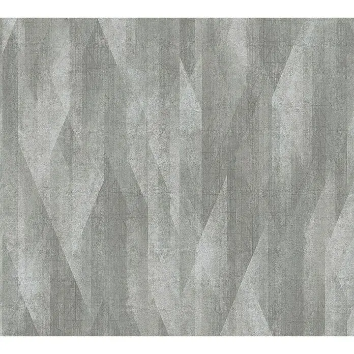 A.S. Création Metropolitan Stories Travel Styles Vliestapete Vintage - Dunkelgrau, Grafisch, 10,05 x 0,53 m - Abstraktes graues Muster mit geometrischen Formen und unregelmäßiger Textur, ideal für moderne Wandgestaltungen oder Hintergründe.