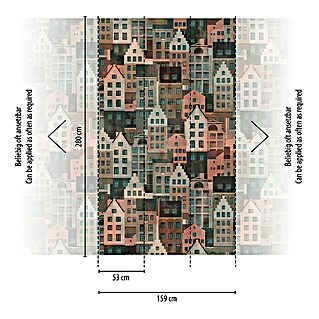 AS Creation Metropolitan Stories Travel Styles Fototapete Stadt (B x H: 1,59 x 2,8 m, Vlies, Blau/Rot)