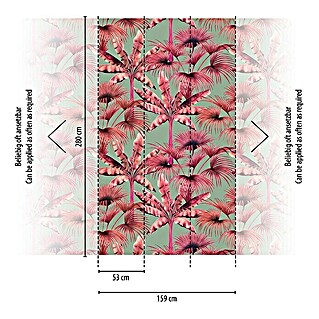 AS Creation Metropolitan Stories Travel Styles Fototapete Palmen (B x H: 1,59 x 2,8 m, Vlies, Pink)