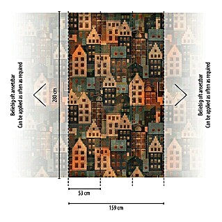 AS Creation Metropolitan Stories Travel Styles Fototapete Stadt (B x H: 1,59 x 2,8 m, Vlies, Rot/Orange)