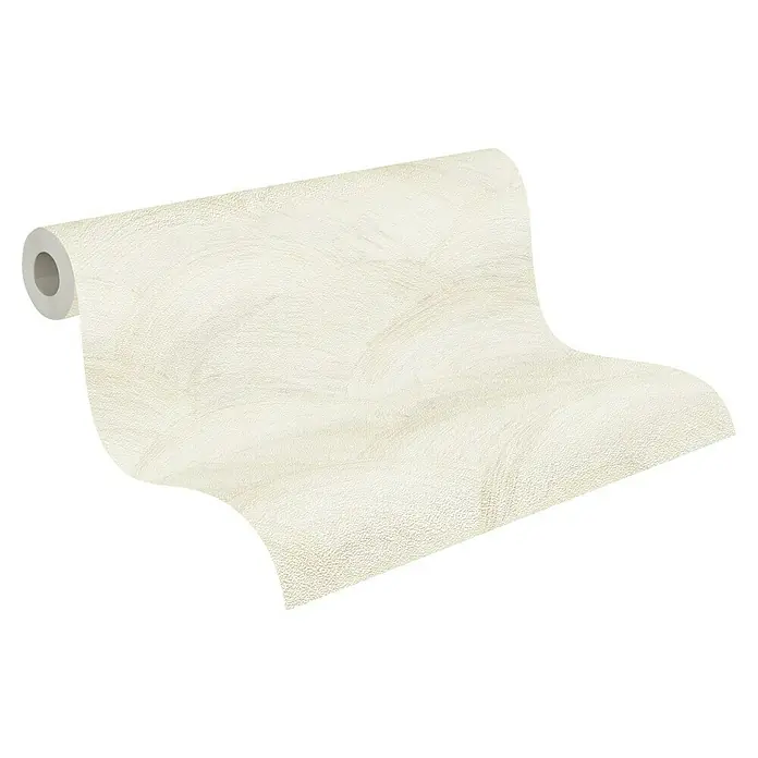 A.S. Création Metropolitan Stories Travel Styles Vliestapete - Creme, Wellen, 10,05 x 0,53 m - Eine Rolle weißer Tapete mit dezenter Textur, die sich elegant abrollt und eine stilvolle Wandgestaltung ermöglicht.