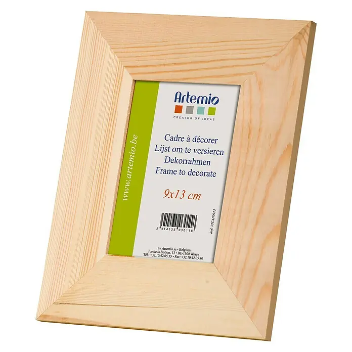 Artemio Marco para fotos - Marrón, 17 x 21 cm, Madera - Marco de fotos Artemio de madera para fotos de 9x13 cm, perfecto para personalizar y decorar a tu gusto.