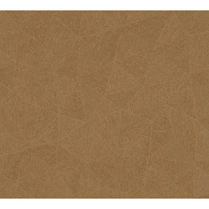 A.S. Création Metropolitan Stories Travel Styles Vliestapete - Braun, Grafisch, 10,05 x 0,53 m, Matt - Abstrakte braune Tapete mit geometrischem Dreiecksmuster und subtiler Textur, die eine warme und moderne Atmosphäre schafft.