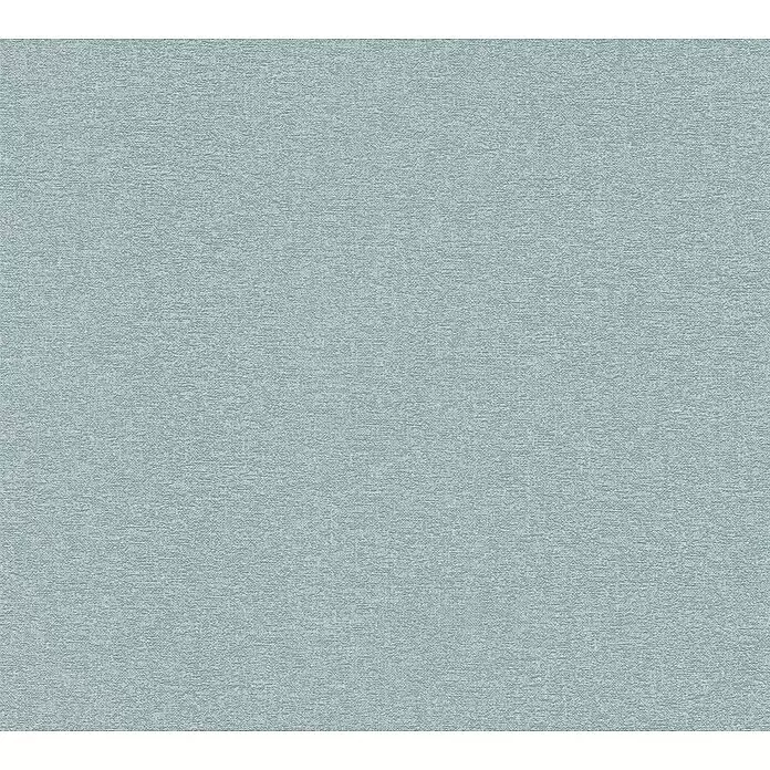 A.S. Création Metropolitan Stories Travel Styles Vliestapete - Blau/Grün, Uni, 10,05 x 0,53 m - Hellblau-graue strukturierte Oberfläche mit feinem, stoffähnlichem Muster.
