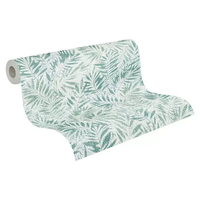 A.S. Création Metropolitan Stories Travel Styles Vliestapete Blätter-Allover IGrün, Floral, 10,05 x 0,53 m