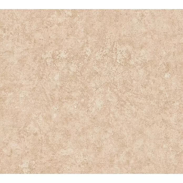 A.S. Création Metropolitan Stories Travel Styles Vliestapete - Dunkelbeige, Uni, 10,05 x 0,53 m, Feine Struktur - Hellbeige, leicht abgenutzte Texturoberfläche.