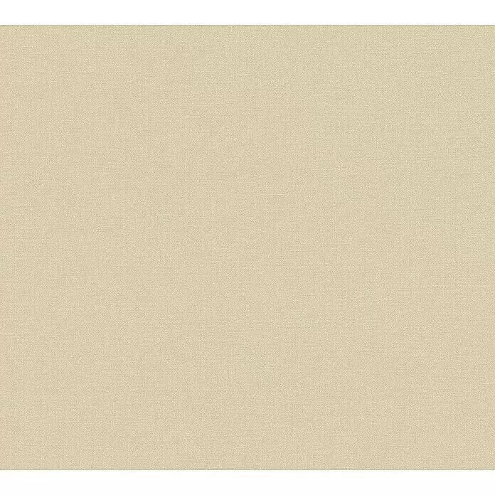A.S. Création Metropolitan Stories Travel Styles Vliestapete - Beigegelb, Uni, 10,05 x 0,53 m - Cremefarbene Textilstruktur mit feinem, subtilem Webmuster.