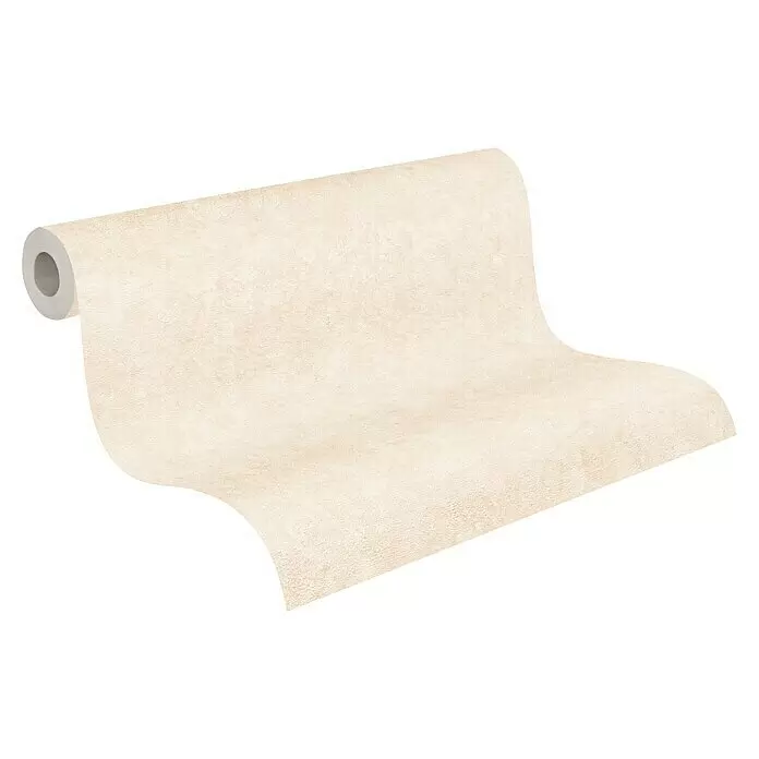 A.S. Création Metropolitan Stories Travel Styles VliestapeteHellbeige, Uni, 10,05 x 0,53 m, Spachtelstruktur
