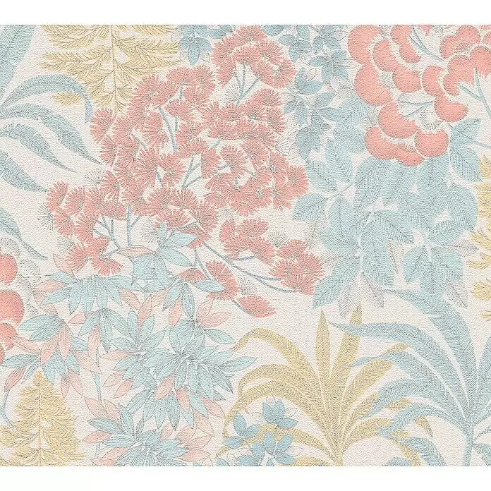 A.S. Création Metropolitan Stories Travel Styles Vliestapete Blumen ICreme/Blau, Floral, 10,05 x 0,53 m